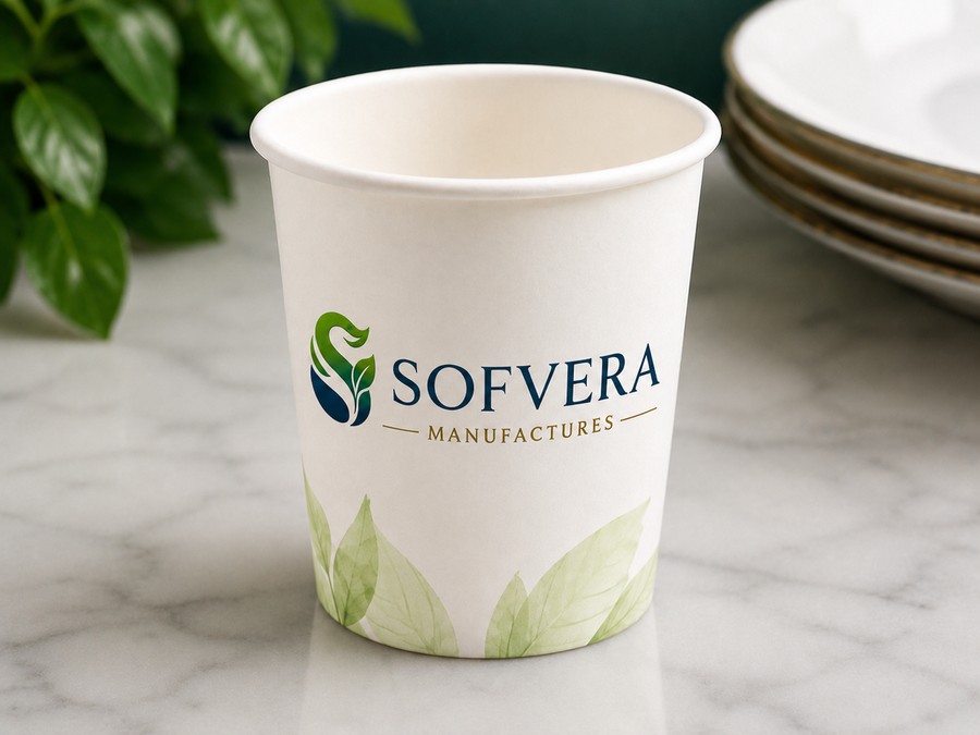 Sofvera branded paper cup