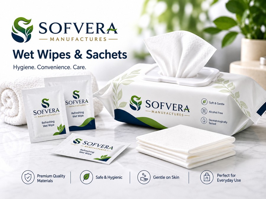 Wet wipe sachets and packs